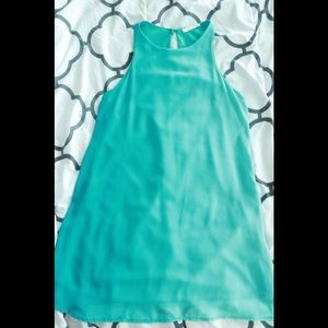 teal flowy dress